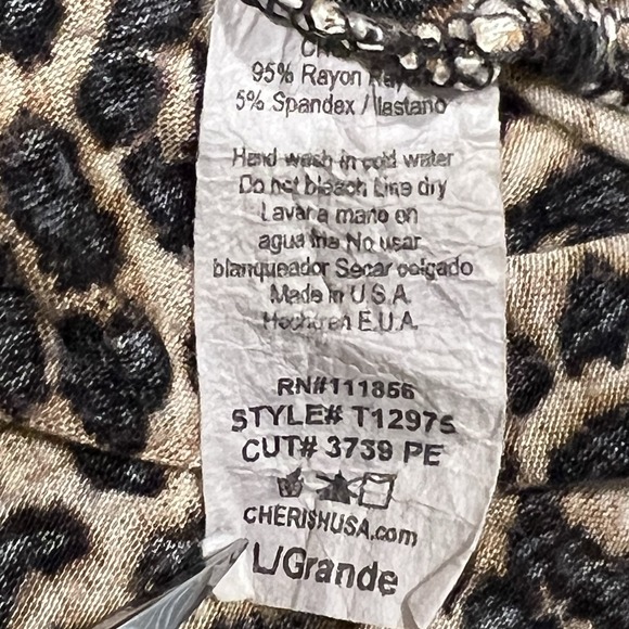 Cherish Racerback Tank Top Women's L Leopard Animal Print USA - Picture 7 of 10
